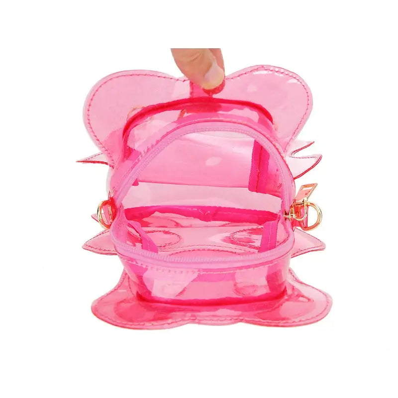 🎒 Cute Pink Transparent Glitter Gummy Bear Backpack with Adjustable Straps - Fun, Functional, and Stylish Essential 🌈