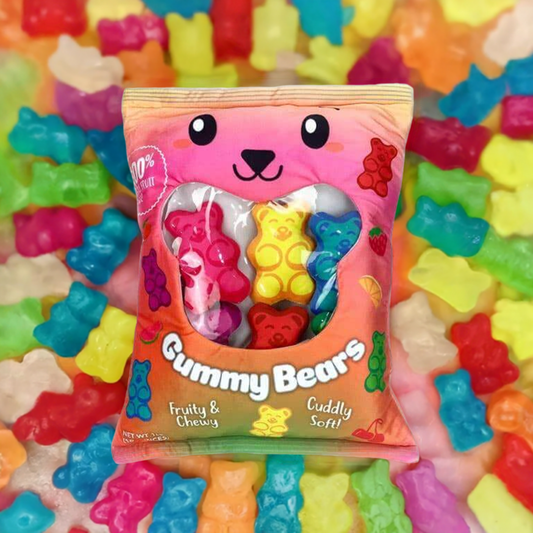 Mini Plushies in a Large Gummy Bears Pillow